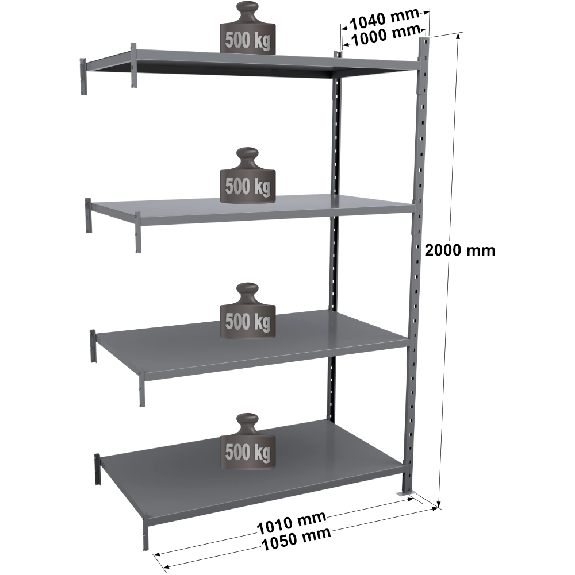 Rayonnage Kit suivant tôlé peint 2000x1010x1000mm 4 niveaux Rayonnage Kit suivant tôlé peint 2000x1010x1000mm 4 niveaux-Lire la description
