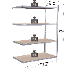 Rayonnage - Kit suivant galvanisé 1760x1000x388 mm 4 niv.