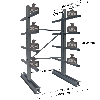 Cantilever lourd double face - Kit départ H. 2500 x L. 1250 x P. 600 mm 4 niv.
