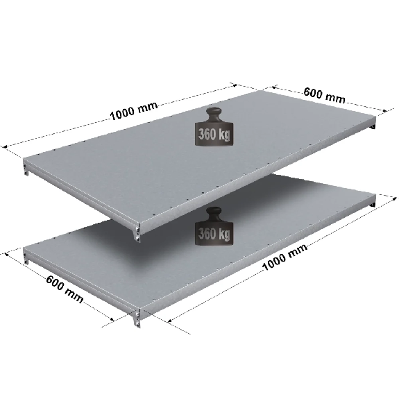 Rayonnage - Lot de 2 tablettes perforées galva L. 1000 x P. 600 mm Rayonnage - Lot de 2 tablettes perforées galva L. 1000 x P. 600 mm-Lire la description