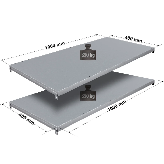 Rayonnage Adaptiv XL - Lot de 2 tablettes perforées galva L. 1000 x P. 400 mm-Lire la description