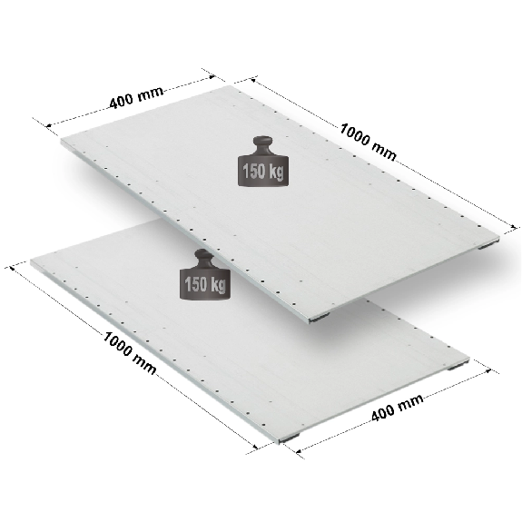 Rayonnage - Lot de 2 tablettes perforées galvanisées L. 1000 x P. 400 mm Rayonnage - Lot de 2 tablettes perforées galvanisées L. 1000 x P. 400 mm-Lire la description