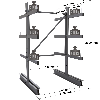 Cantilever léger double face - Kit départ H. 2000 x L. 1000 x P. 600 mm 3 niv.