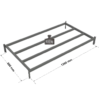 Rayonnage - Tablette tubulaire peinte RAL7024 L. 1260 x P. 800 mm-Lire la description