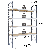 Rayonnage - kit départ 3000x1500x800 mm 4 niv. - 465 kg/niveau