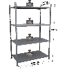 Rayonnage - Kit départ tôlé peint 2000x1010x800mm 4 niv.