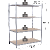 Rayonnage - Kit départ galvanisé 1760x1250x800 mm 4 niv.
