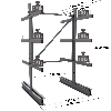 Cantilever léger double face - Kit départ H. 2000 x L. 1500 x P. 700 mm 3 niv.