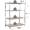 Rayonnage - Kit départ galvanisé 1760x1250x600 mm 4 niv.