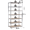 Rayonnage - Kit départ galvanisé 2500x1000x600 mm 7 niv.