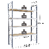 Rayonnage Epsivol - kit départ 3000x1500x800 mm 4 niv. - 384 kg/niveau