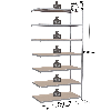 Rayonnage - Kit suivant galvanisé 2500x1500x500 mm 7 niv.