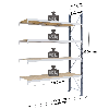 Rayonnage Epsivol - kit suivant 2500x1500x800 mm 4 niv. - 683 kg/niveau