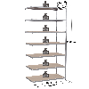 Rayonnage - Kit suivant galvanisé 2500x1000x600 mm 7 niv.