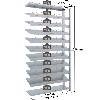Rayonnage visserie - Kit suivant galva H. 2000 L. 1000 P. 500 mm 11 niv.