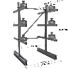 Cantilever léger double face - Kit départ H. 2000 x L. 1250 x P. 700 mm 3 niv.