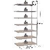Kit de rayonnage galvanisé 2500x1250x800 mm 7 niveaux
