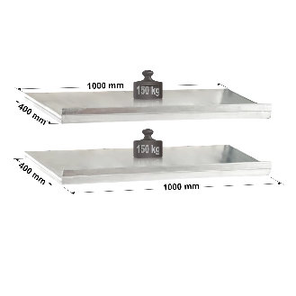 Rayonnage - Lot de 2 tablettes inclinées perf. galva L. 1000 x P. 400 mm-Lire la description