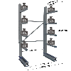 Cantilever lourd simple face - Kit départ H. 2500 x L. 1250 x P. 800 mm 4 niv. Cantilever lourd simple face - Kit départ H. 2500 x L. 1250 x P. 800 mm 4 niv.