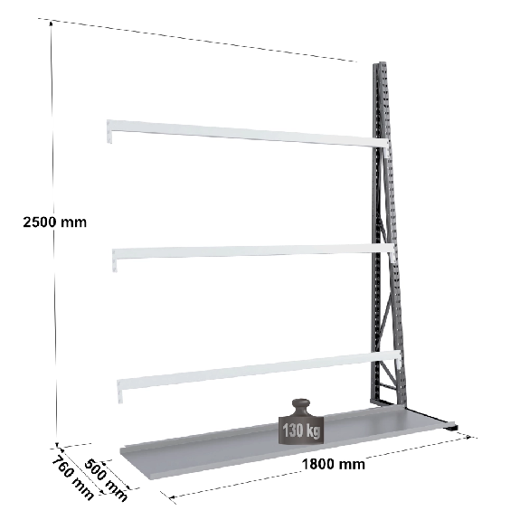 Rayonnage vertical simple face peint 2500x1800x760 mm-Lire la description