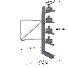 Cantilever lourd simple face - Kit suivant H. 2500 x L. 1000 x P. 800 mm 4 niv.
