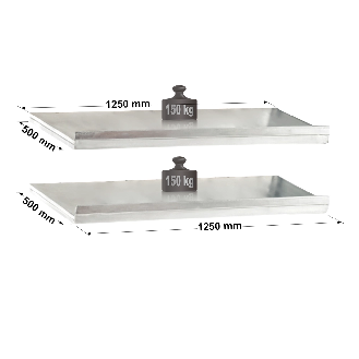 Rayonnage - Lot de 2 tablettes inclinées perf. galva L. 1250 x P. 500 mm-Lire la description