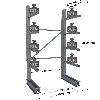 Cantilever lourd simple face - Kit départ H. 2500 x L. 1250 x P. 600 mm 4 niv.