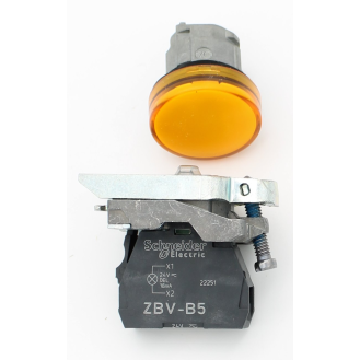 Schneider Electric - Leuchtmelder, Harmony XB4, Metall, 22mm, orange, universelle LED, glatte Kalotte,-Beschreibung lesen