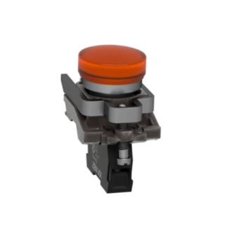 Schneider Electric - Leuchtmelder, Harmony XB4, Metall, 22mm, orange, universelle LED, glatte Kalotte,-Beschreibung lesen