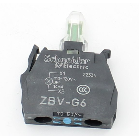 Schneider Electric - Lampenfassung m. blauem LED-Modul, 110-120V, f. Frontelem. Ø22, m. Schrauban.-Beschreibung lesen