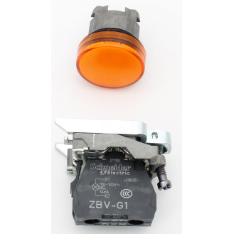 Schneider Electric - Leuchtmelder, Harmony XB4, Metall, 22mm, orange, universelle LED, glatte Kalotte-Beschreibung lesen