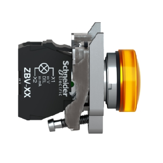 Schneider Electric - Leuchtmelder, Harmony XB4, Metall, 22mm, orange, universelle LED, glatte Kalotte-Beschreibung lesen