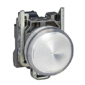 Schneider Electric - Leuchtmelder, Harmony XB4, Metall, 22mm, weiß¸, universelle LED, glatte Kalotte, Schraubklemme--Beschreibung lesen