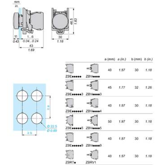 Schneider Electric - Leuchtmelder, Harmony XB4, Metall, 22mm, weiß¸, universelle LED, glatte Kalotte, Schraubklemme--Beschreibung lesen