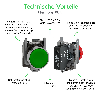 Schneider Electric - Leuchtmelder, Harmony XB4, Metall, 22mm, weiß¸, universelle LED, glatte Kalotte, Schraubklemme-