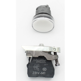 Schneider Electric - Leuchtmelder, Harmony XB4, Metall, 22mm, weiß¸, universelle LED, glatte Kalotte, Schraubklemme--Beschreibung lesen