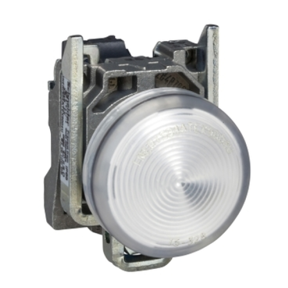 Schneider Electric - Leuchtmelder, Harmony XB4, Metall, 22mm, weiß¸, universelle LED, glatte Kalotte, Schraubklemme--Beschreibung lesen