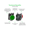 Schneider Electric - Leuchtmelder, Harmony XB4, Metall, 22mm, orange, universelle LED, glatte Kalotte, Schraubklemme