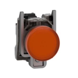 Schneider Electric - Leuchtmelder, Harmony XB4, Metall, 22mm, orange, universelle LED, glatte Kalotte, Schraubklemme-Beschreibung lesen