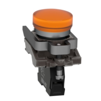 Schneider Electric - Leuchtmelder, Harmony XB4, Metall, 22mm, orange, universelle LED, glatte Kalotte, Schraubklemme-Beschreibung lesen