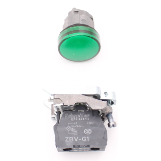 Schneider Electric - Leuchtmelder, Harmony XB4, Metall, 22mm, grün, universelle LED, glatte Kalotte-Beschreibung lesen