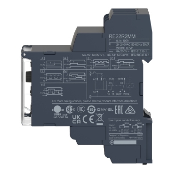 Schneider Electric - Multifunktionszeitrelais (10 Fkt.), 0,1 s-100 h, 12-240VAC/DC, 2 W-Beschreibung lesen