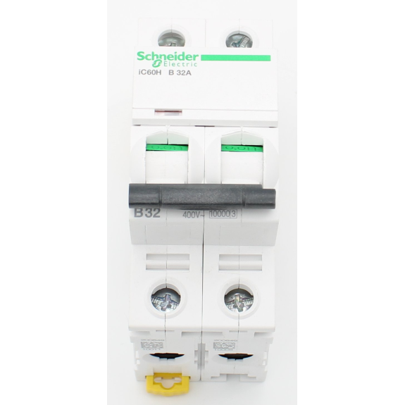 Schneider Electric - Schutzschalter Acti9 iC60H, 2P, 32A, B curve, 10000A (IEC/EN 60898-1), 15kA (IEC/EN 60947-2)-Beschreibung lesen