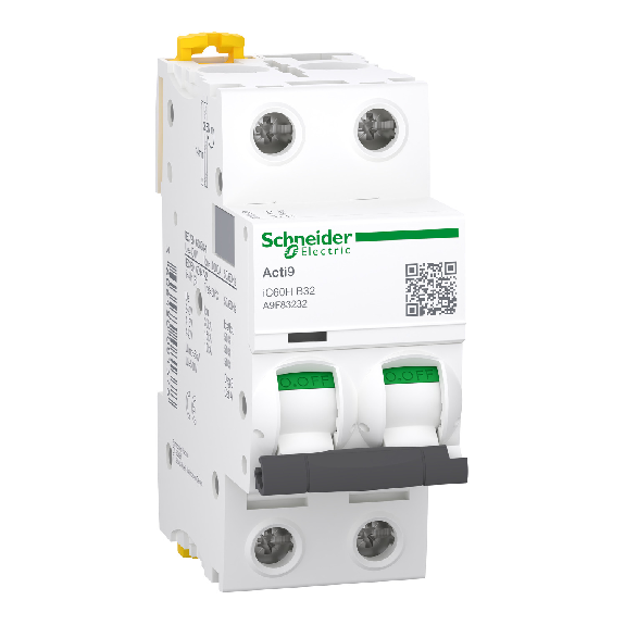 Schneider Electric - Schutzschalter Acti9 iC60H, 2P, 32A, B curve, 10000A (IEC/EN 60898-1), 15kA (IEC/EN 60947-2)-Beschreibung lesen