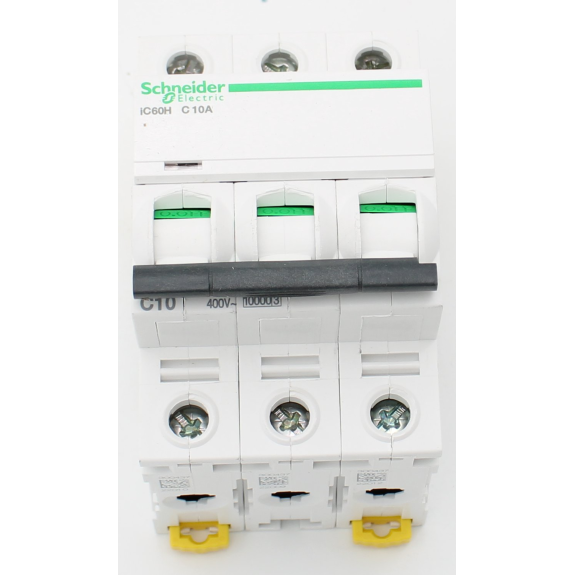 Schneider Electric -Schutzschalter Acti9 iC60H, 3P, 10A, C curve, 10000A (IEC/EN 60898-1), 15kA (IEC/EN 60947-2)-Beschreibung lesen