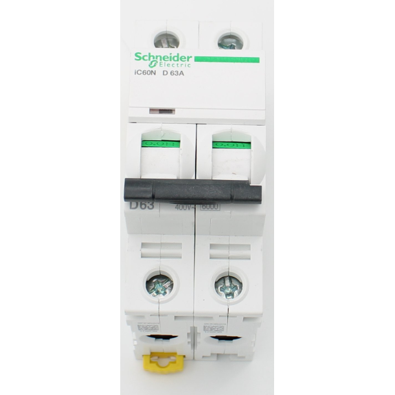 Schneider Electric - Schutzschalter Acti9 iC60N, 2P, 63 A, D curve, 6000 A (IEC 60898-1), 10 kA (IEC 60947-2)-Beschreibung lesen