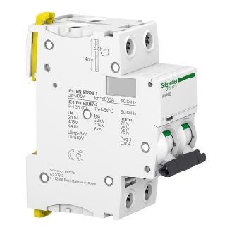 Schneider Electric - Schutzschalter Acti9 iC60N, 2P, 63 A, D curve, 6000 A (IEC 60898-1), 10 kA (IEC 60947-2)-Beschreibung lesen