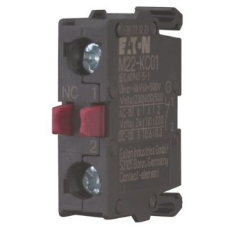 Eaton - M22-KC01 - Kontaktelement, Schraubklemmen, Bodenbefestigung, 1 Ö, 24 V 3 A, 220 V 230 V 240 V 6 A-Beschreibung lesen
