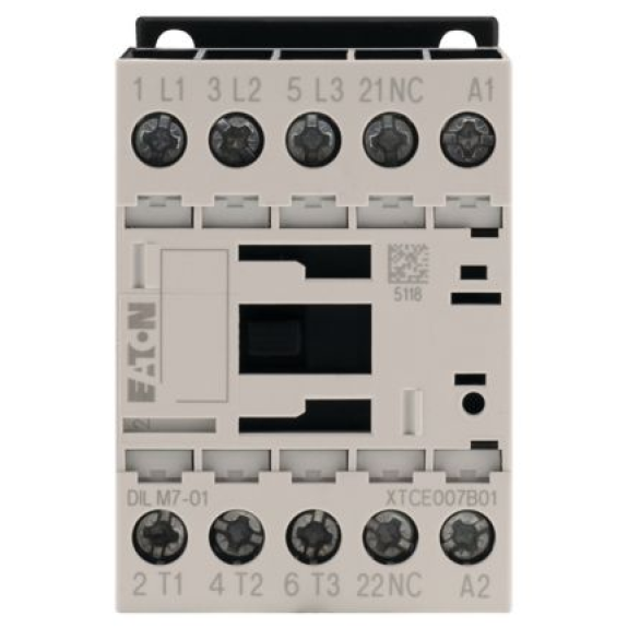 Eaton - DILM7-01(24VDC) - Leistungsschütz, 3-polig, 380 V 400 V 3 kW, 1 Ö, 24 V DC, Gleichstrombetätigung-Beschreibung lesen