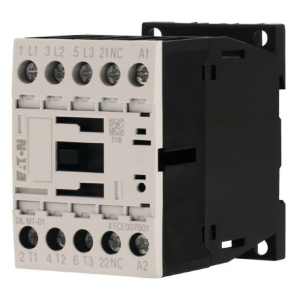 Eaton - DILM7-01(24VDC) - Leistungsschütz, 3-polig, 380 V 400 V 3 kW, 1 Ö, 24 V DC, Gleichstrombetätigung-Beschreibung lesen
